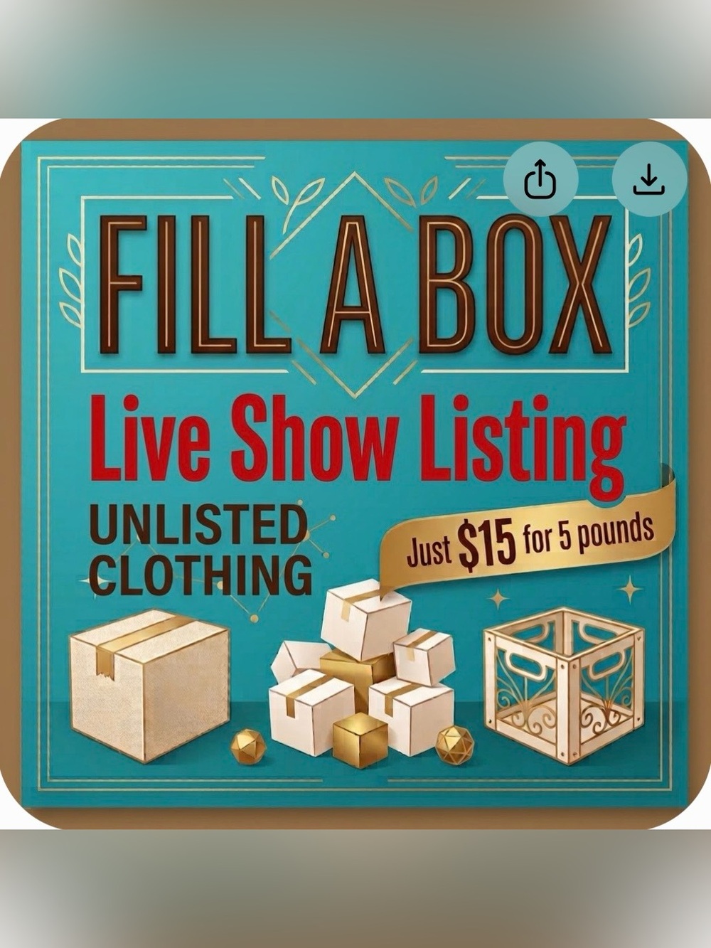 LIVE: $15 for 5 lb. Box